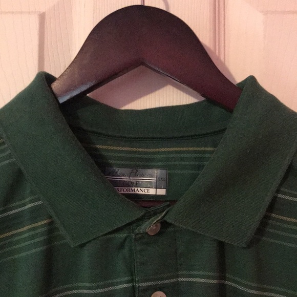 Alan Flusser Golf Green Striped Polo Shirt Mens XXL or 2XL - Picture 2 of 12